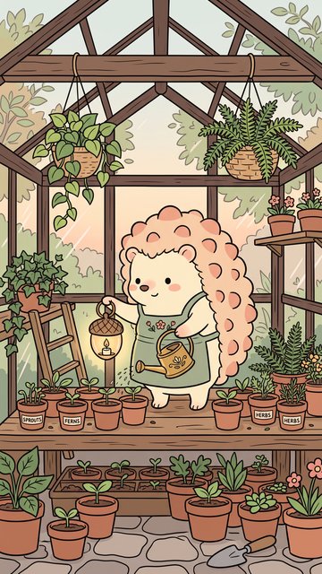 Greenhouse Watering phone wallpaper