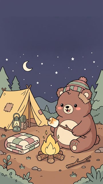 Campfire Marshmallow phone wallpaper