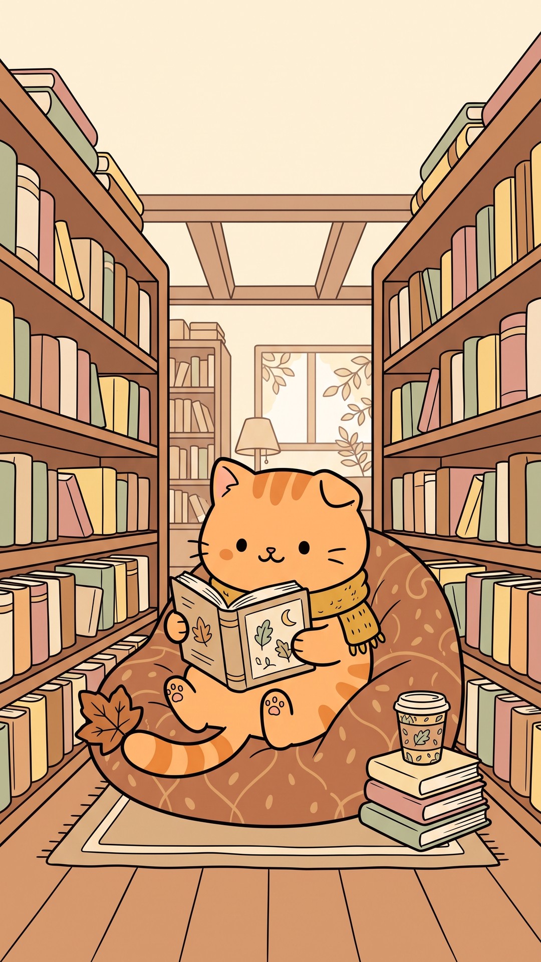 Library Beanbag cute phone wallpaper