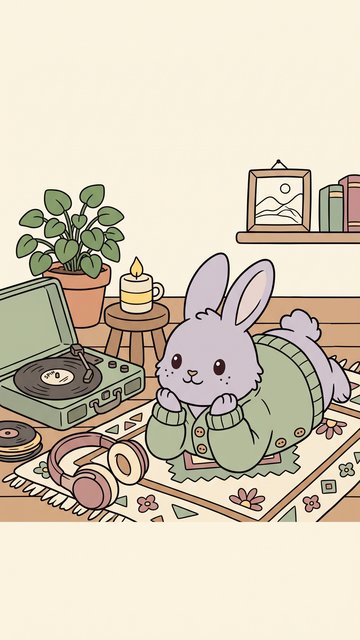 Record Player Evening phone wallpaper