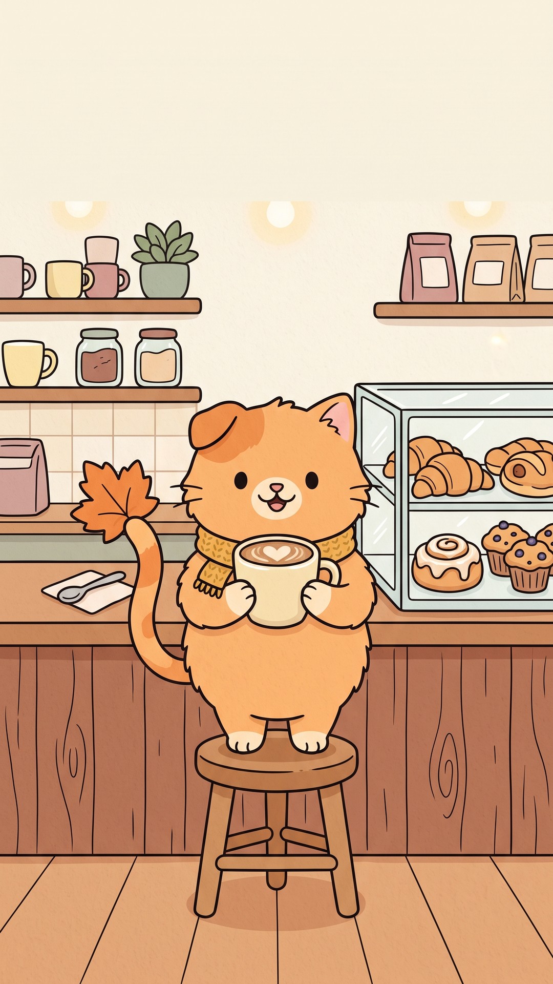 Cafe Latte Art cute phone wallpaper