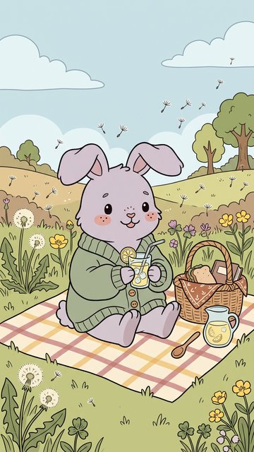 Picnic Blanket Meadow phone wallpaper