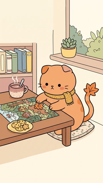 Puzzle Table Cocoa phone wallpaper