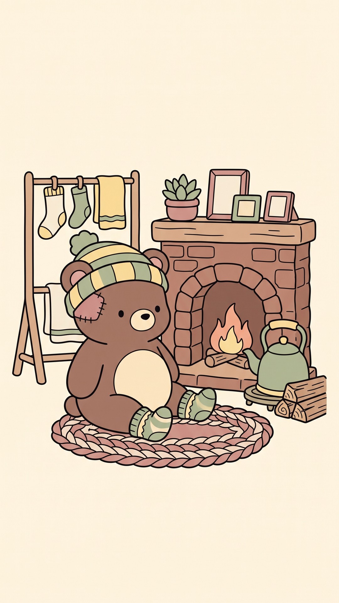 Fireplace Socks cute phone wallpaper