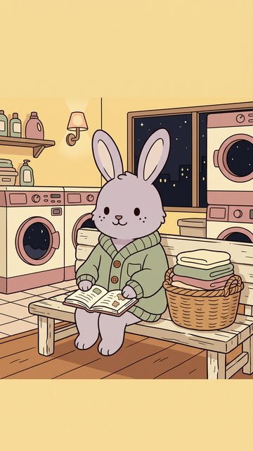Laundromat Night phone wallpaper