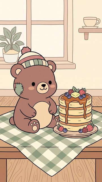 Pancake Stack Sunday phone wallpaper