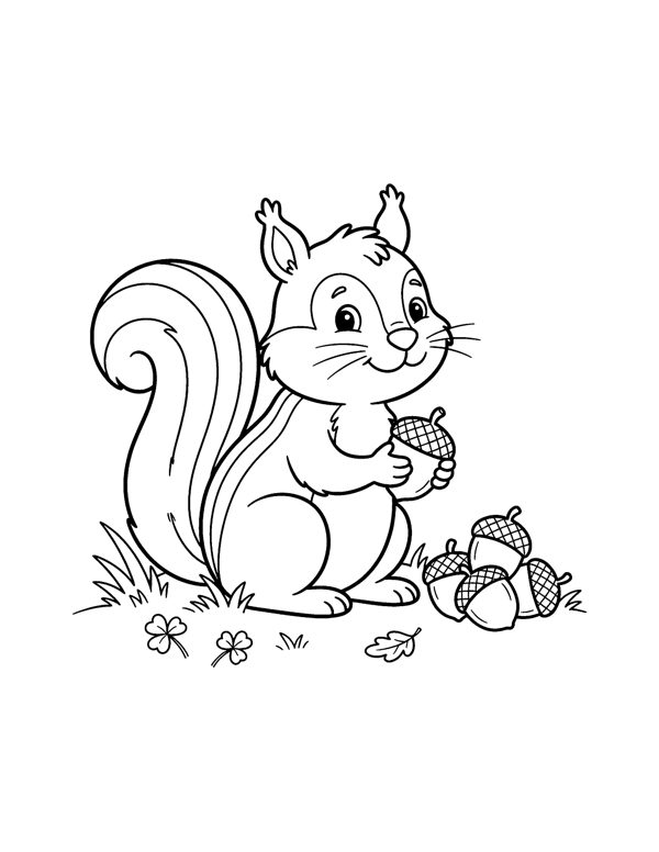 Woodland Animals Coloring Pages for Kids page 4