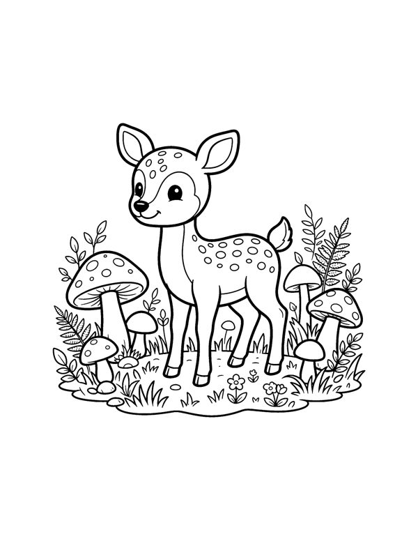 Woodland Animals Coloring Pages for Kids page 5