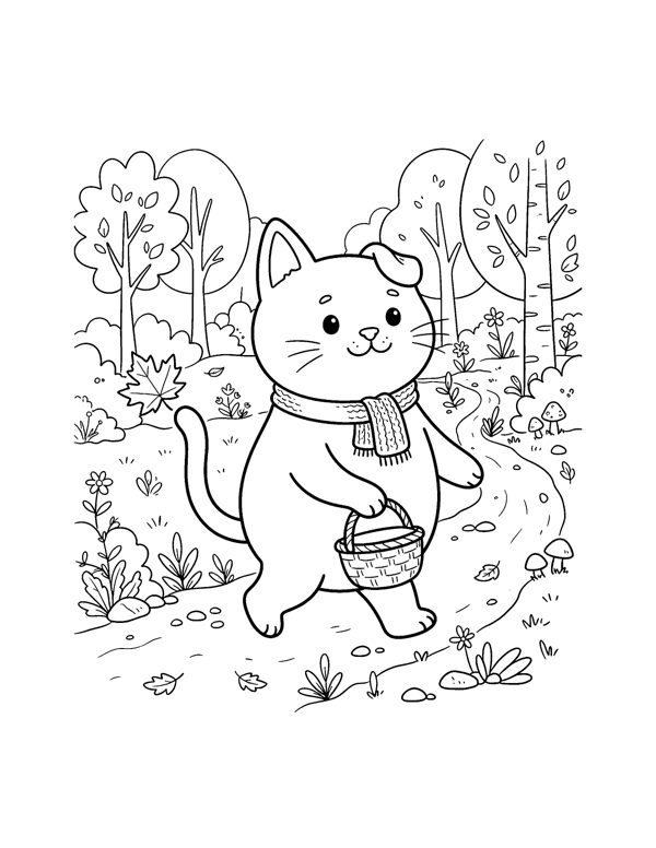 Woodland Animals Coloring Pages for Kids page 7