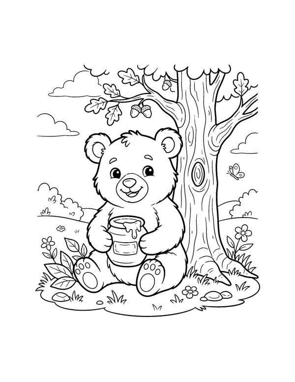 Woodland Animals Coloring Pages for Kids page 8