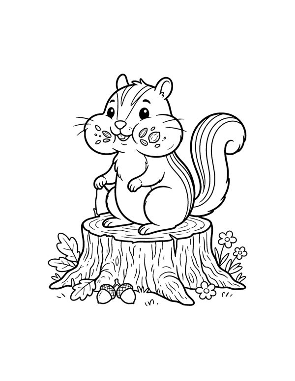 Woodland Animals Coloring Pages for Kids page 11