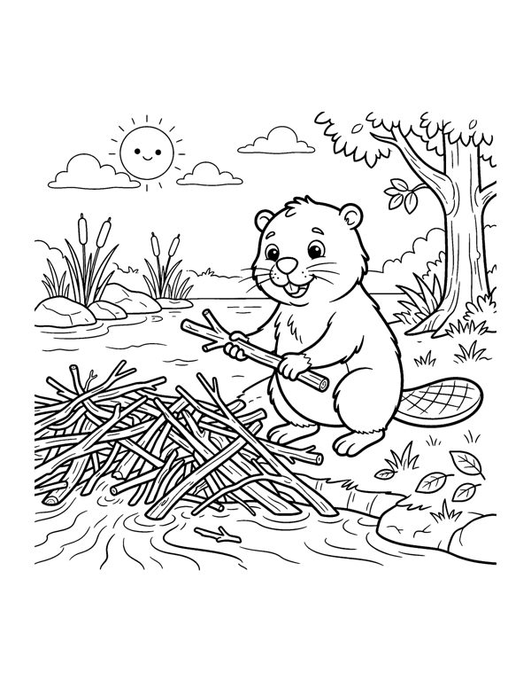 Woodland Animals Coloring Pages for Kids page 13