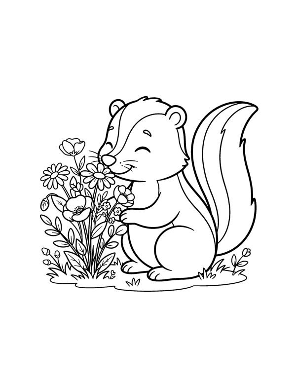 Woodland Animals Coloring Pages for Kids page 17