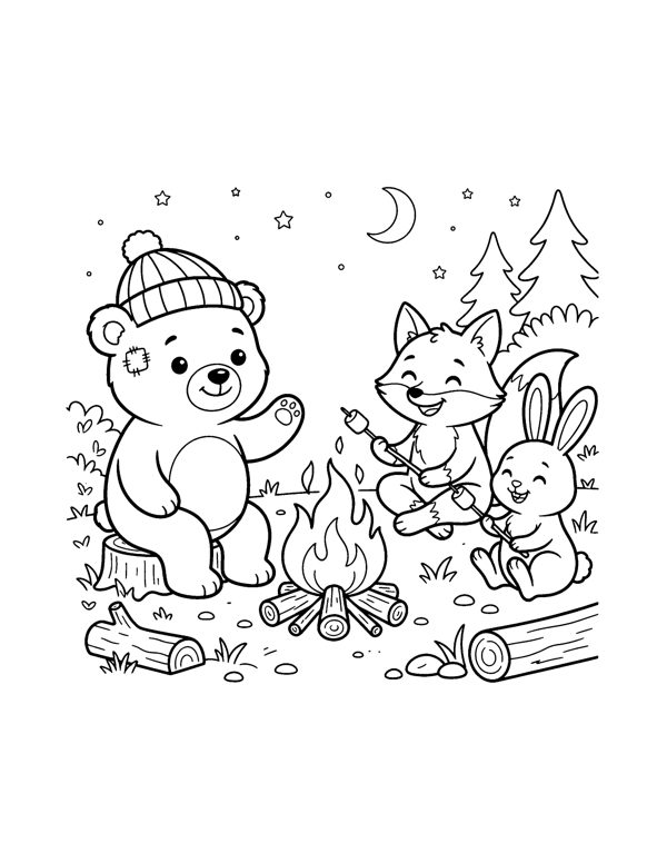 Woodland Animals Coloring Pages for Kids page 19